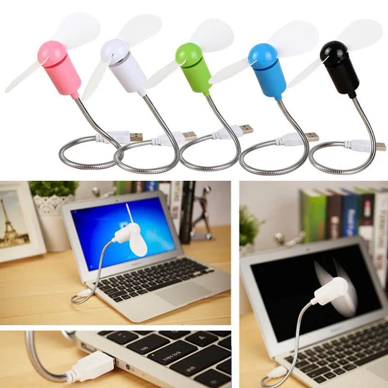 Мини вентилятор USB мощный для охлаждения ноутбуков компьютеров гибкий гаджетов