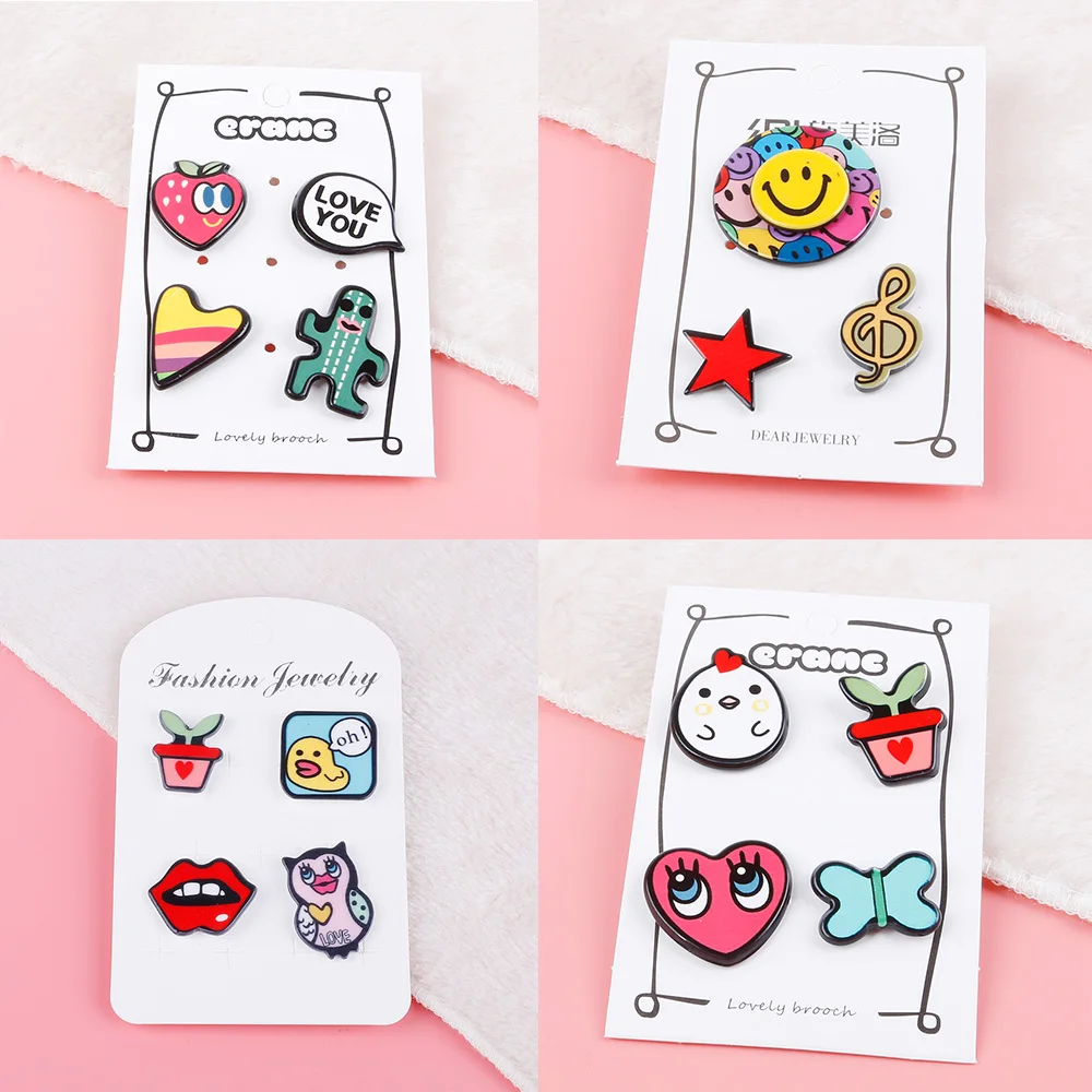 

1Set/lot Lovely Cartoon Icons on The Pin Kawaii Icon Badge on Backpack Badges for Clothing Jeans Decoration Acrylic Badges