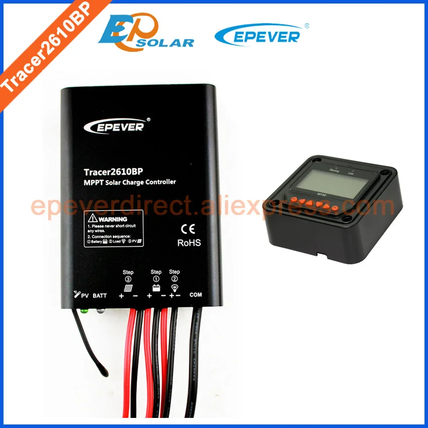 Solar de Alta Mppt Nova Série Epever Regulador Qualidade 12 v - 24 Bateria Carregador Automático Trabalho Mt50 Medidor Remoto 10a Tracer2610bp 1 Renovação da Casa