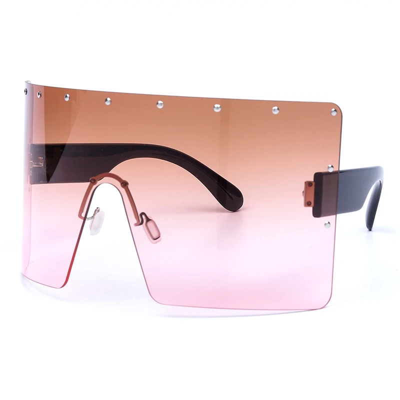 YUMOMO, модные квадратные негабаритные солнцезащитные очки для женщин, UV400, Ретро стиль, фирменный дизайн, без оправы, солнцезащитные очки для женщин, женские очки - Цвет линз: 2
