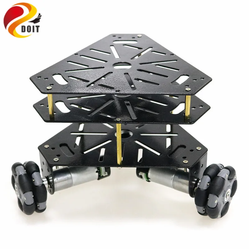 3WD Omni Wheels робот автомобиль шасси красная стальная рама с 3 шт. двигателя