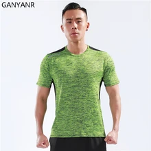 GANYANR футболка Для мужчин баскетбольный костюм для тенниса тройник Спорт фитнес спортзал Бег тренировки Rashgard футбол ткань отводящая влагу