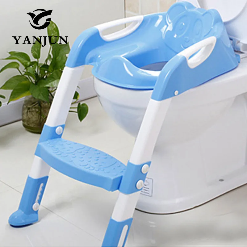 YANJUN Baby Toilet Seat Folding Potty Toilet Trainer Seat Chair Step with Adjustable Ladder infant Potty Children YJ-2081