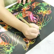 50 шт. 16 к царапины карты для детей детские бумажные игрушки для рисования/Дети Большой размер твердая скребковая живопись Обучающие Развивающие игрушки