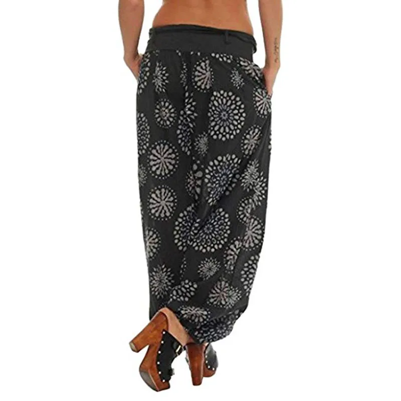 Harem Pants Women's Girls Plus Size Many Patterns Floral Pattern Long Sports Fitness Casual Trousers Bloomers Beach Yoga Pant (6)