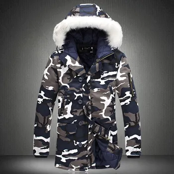

Fur Collar Hooded Parka Jacket Men 2020 Hot Sale Camouflage Thicken Windproof Coats Casual Military Winter Jackets Men 4XL