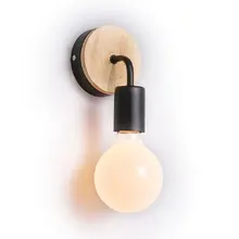 Northern Europe Vintage Wood Metal Wall Lamp Industrial Indoor Lighting Bedside Lamps LED Wall Lights for Home Decoration,WL06