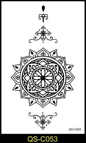 1 шт индийские арабские Поддельные Временные татуировки наклейки розы цветы татуировка на руку, плечо водонепроницаемый ledy женщины большие на тело QS-C056 - Цвет: C053