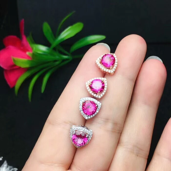 Jimei ювелирные изделия оптом 925 с инкрустацией, из чистого серебра с розовый топаз капля Орхидея Бабочка