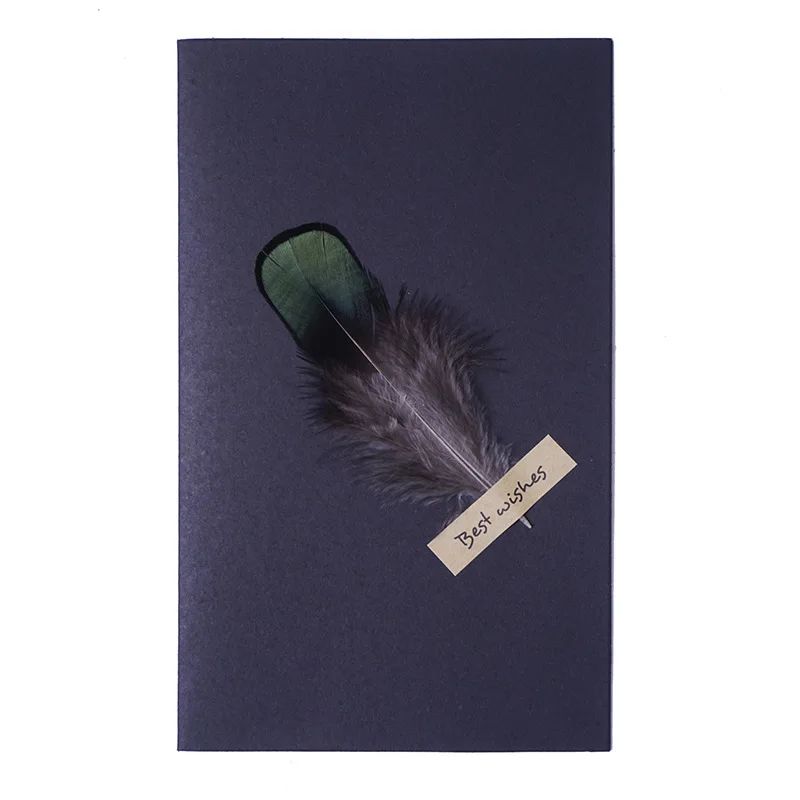 187 мм* 118 мм креативный набор поздравительных открыток с перьями, Складывающийся конверт, бумага для письма, конверты для приглашений, свадебные конверты - Цвет: Malachite green feat