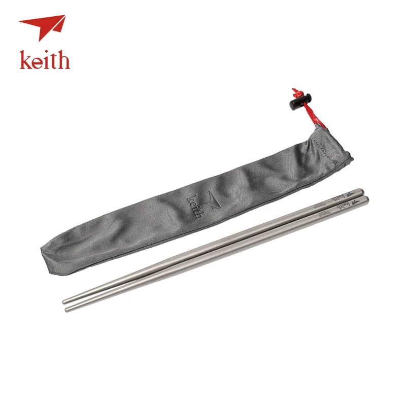 Keith titanio barras de comida al aire libre vajilla chino palillos para Camping Picnic viaje cuadrado palillos Ti5622 Ti5822
