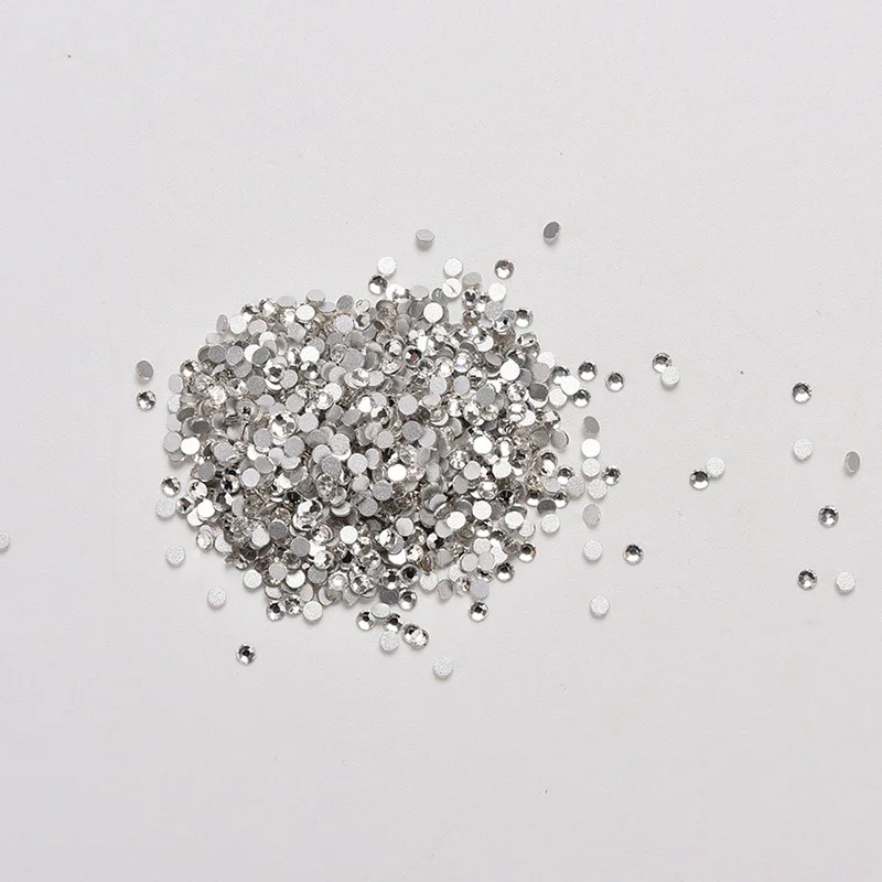 

1440 Pcs Nail Rhinestone Wheel HBG 1.6mm/2mm Crystal Clear Flatback DIY Rhinestone Nails Art Decor MV99