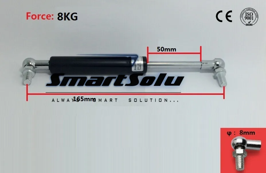 

Free Shipping165mm X 50mmX 8kg Automotive 8Kg 17.6lb Force Ball Gas Strut Shock Spring Lift Prop