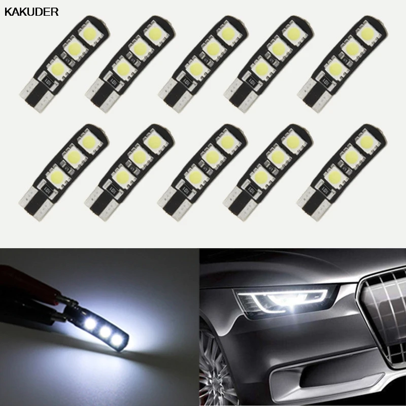 

KAKUDER 10 PcT10 194 168 W6W 6SMD 5050 Car LED Light Bulb Xenon Whirt For Car Tail Light May22#2