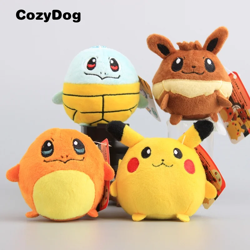 9 см Аниме Пикачу плюшевые игрушки кукла Peluche Kawaii Прекрасный Squirtle Charmander Eevee мягкие игрушки брелок кулон для женщин детский подарок