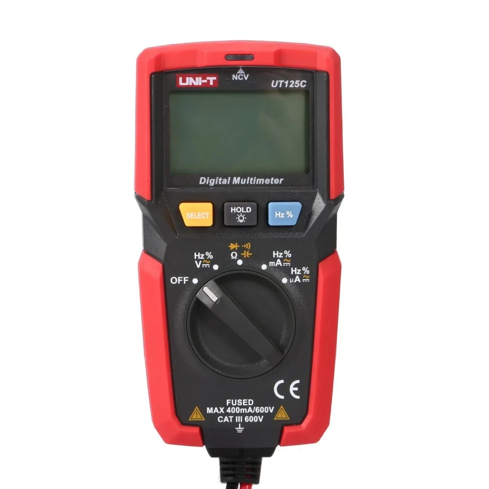 UT125c Цифровой мультиметр блок DC/AC напряжение измеритель тока ручной Амперметр Ом