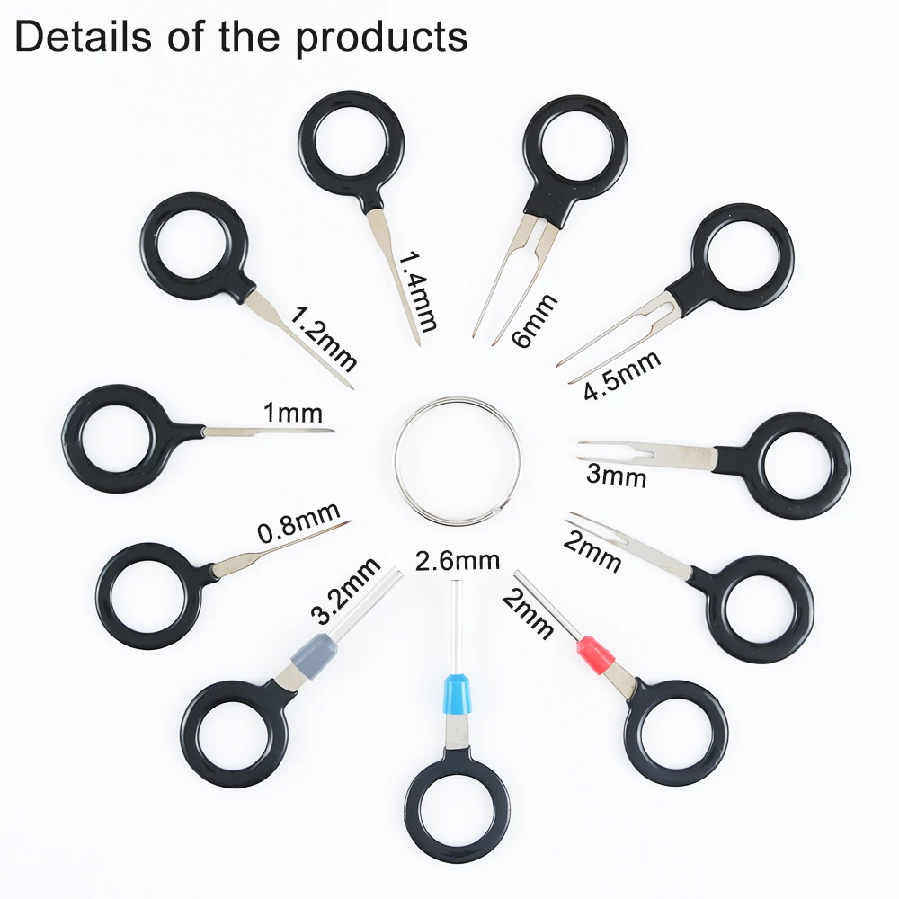 

Promotion is on!11pcs Auto Car Plug Wire Harness Terminal Extraction Removel Tool Sets Car Plug Terminal Extraction Repair Tool
