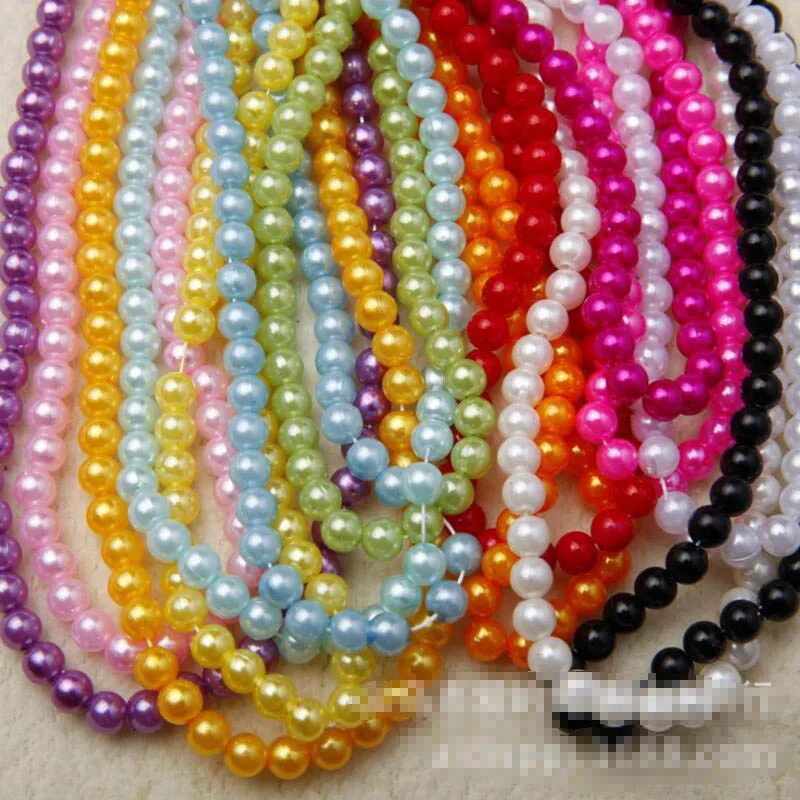 

5mm 6mm 8mm 10mm Pearl Cabochon Round White Beige Pearl Imitation ABS Beads Findings Decorative Beads For Clothes High Quality