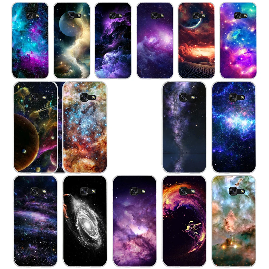 

50AQ Art Star Tree Sky Space Soft Silicone Tpu Cover phone Case for Samsung galaxy a3 a5 2016 2017 a6 A8 2018