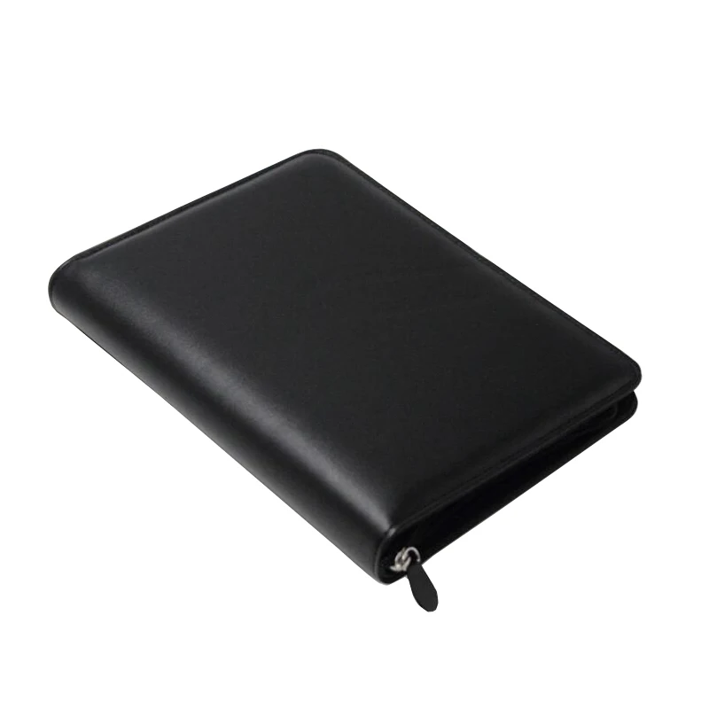A5 Business PU Leather Diary Cover Agenda Loose Leaf Refill Notebook Journal Spiral Notebook Loose Ring Binder Zipper Pen Clips