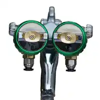 SAT1189 ปืน nano chrome ภาพวาดแรงดันสูงหัวฉีดคู่กระจก pneumatic sprayer สองหัวสเปรย์ปืนนิวเมติกเครื่องมือ