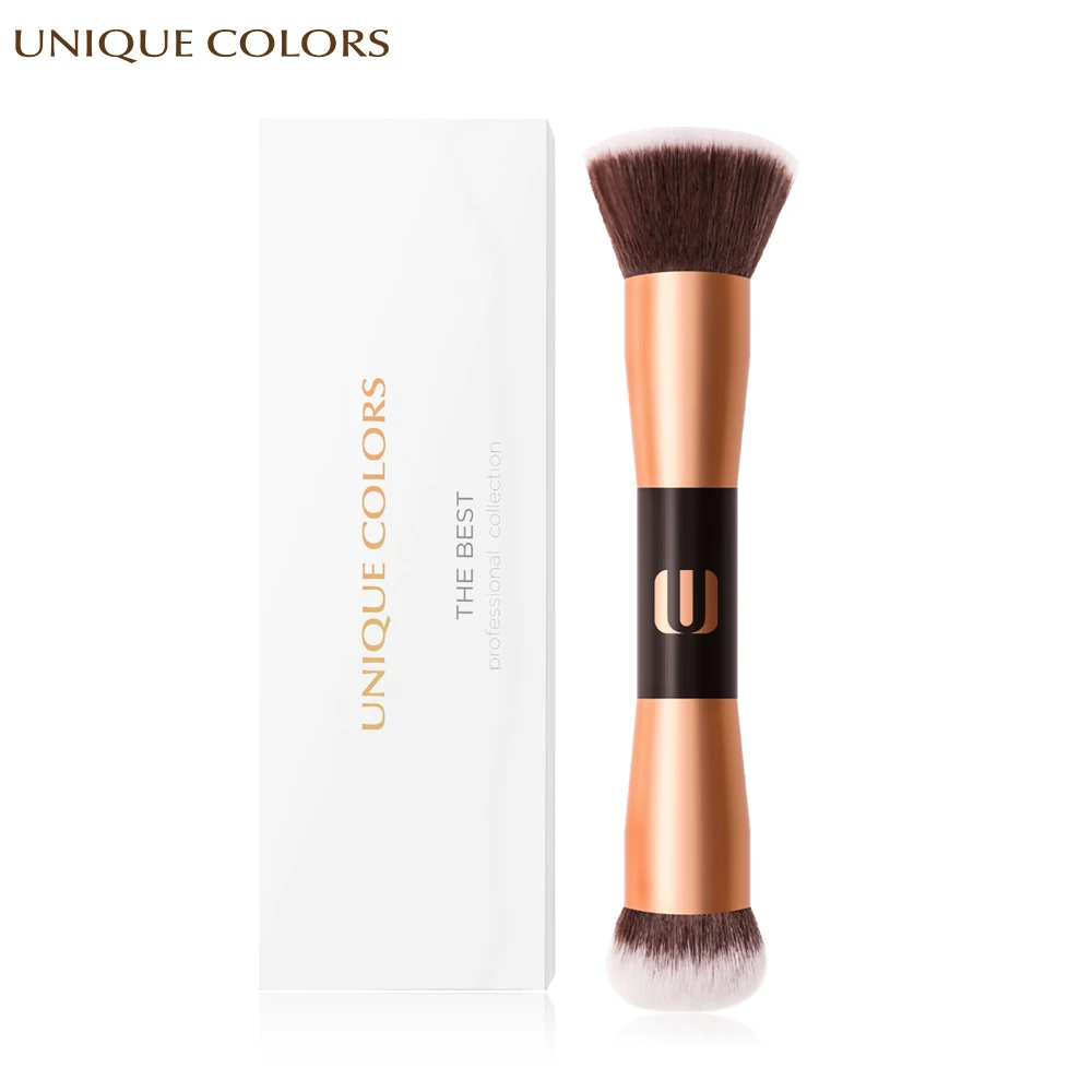 UNIQUE COLORS 1Pcs Multi Function Double Sided Makeup Brushes Wood Handle Cosmetic Foundation