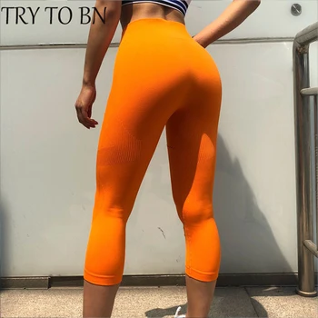

TRY TO BN Women's Leggings High Elasticity Breathable Sexy Leggings Fitness Feminina Quick Drying Slim Fit High Waist Leggings