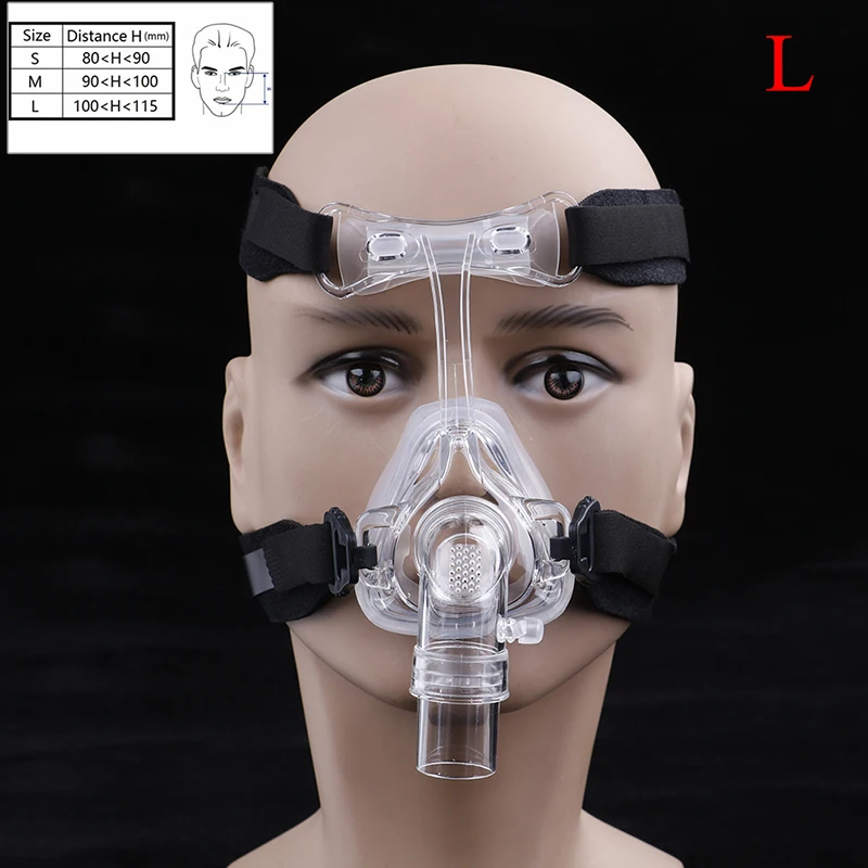 SML 3 Size Full Face Mask For All Sizes Face With Headgear and User Manual and Auto CPAP Mask Sleep Snoring Apnea