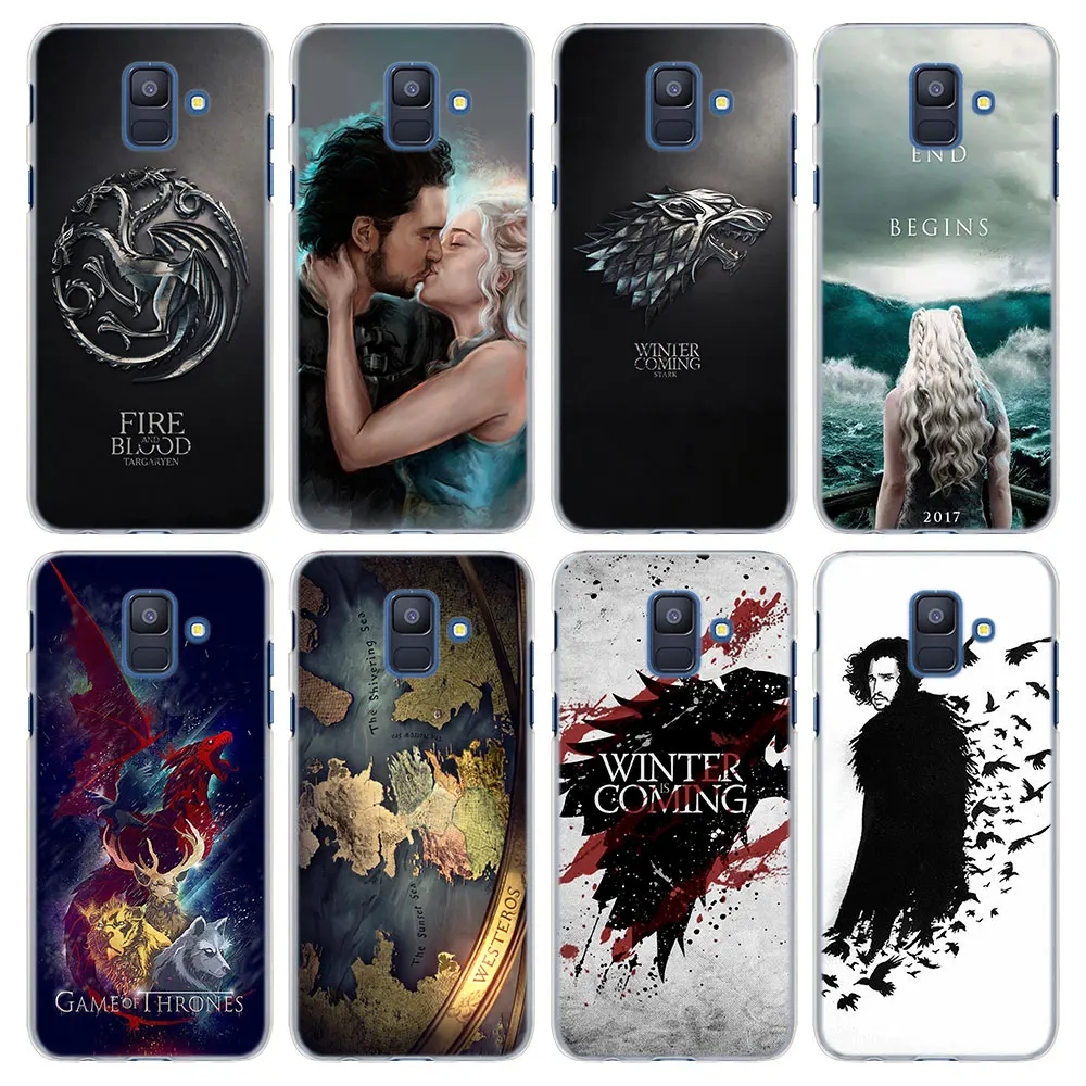 

Game Of Throne jon snow Pattern Transparent hard Case Cover for Samsung Galaxy A6 A6+ A8 A8 Plus 2018 A520 A720 A3 A5 A7 2017