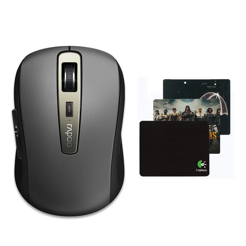 MT350 with mouse pad Rapoo MT350 оригинальная беспроводная мышь многомодовая мини-мышь переключатель между Bluetooth 3,0/4,0 и 2,4G для трех для подключения к устройствам - Цвет: MT350 with mouse pad