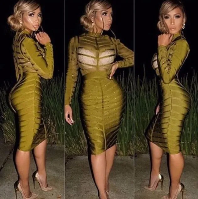 Free-Shipping-2015-new-arrival-high-quality-women-winter-long-sleeve-khaki-studded-bandage-and-mesh