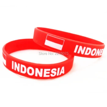 

300pcs Flag Indonesia wristband silicone bracelets free shipping by DHL express