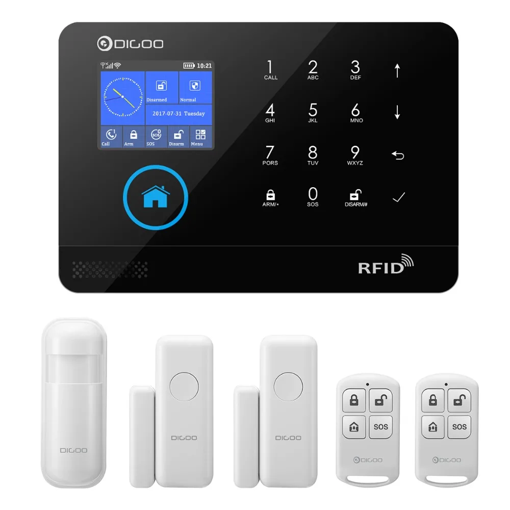 Digoo DG-HOSA 433MHz Wireless Black 3G & GSM & WIFI DIY Smart Home Security Alarm Systems Kit Infrared Motion Sensor APP Control Digoo DG-HOSA 433MHz Wireless Black 3G & GSM & WIFI DIY Smart Home Security Alarm Systems Kit Infrared Motion Sensor APP Control