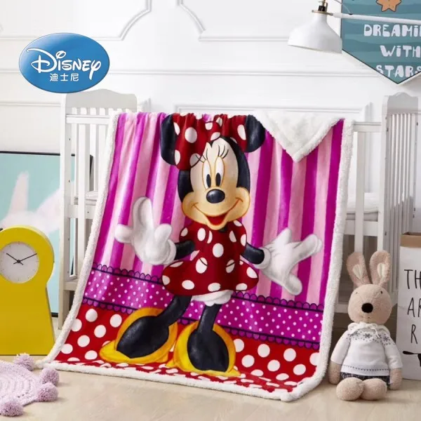 Disney с Винни-пухом для Микки и Минни Маус Мышь одеяла, покрывала шерпа одеяло на кровать/шпаргалки/диван 100*140 см Размеры для маленьких девочек и мальчиков, одежда для сна, подарок - Цвет: minnie