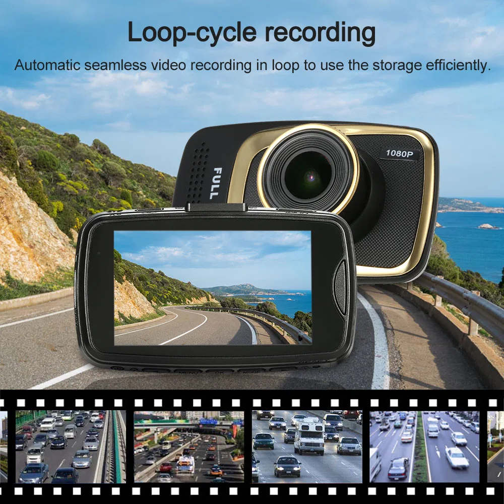 Универсальный Автомобильный видеорегистратор 1080P FHD 170 угловой рекордер с