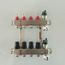 DN25 2-9 способов нержавеющая сталь 304 бытовой нагревательный водяной коллектор визуальный расходомер интегрированный напольный нагревательный коллектор