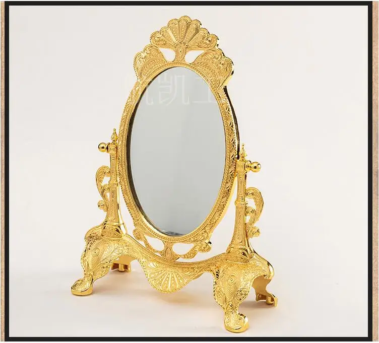Европейское 360 вращающееся серебряное/золотое настольное зеркало, цинковый сплав, металл, винтажное туалетное зеркало для дома свадебные декоративные зеркала