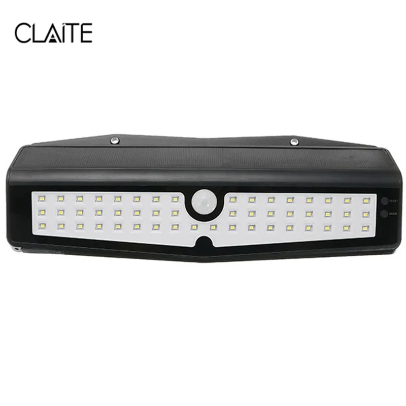 

CLAITE 10W 50 LED Waterproof Solar Power PIR Motion Sensor Wall Lamp Outdoor Garden Emergency Can be Charged by USB Wire
