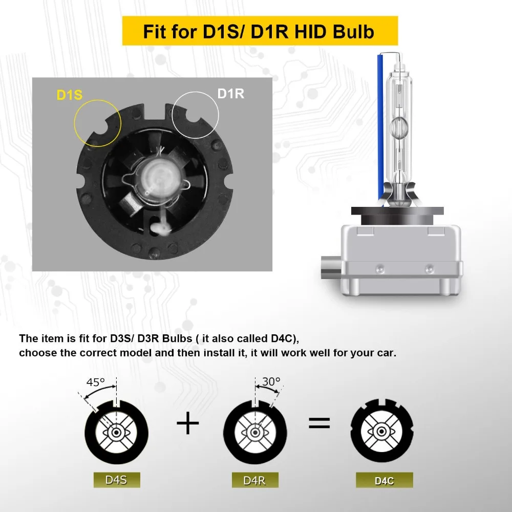 2 шт. D1S замена HID d1s Ксеноновые лампы 12 v 35 w D1S лампы hid 4300 K 5000 K 6000 K 8000 K 10000 K 12000 K D1S фары