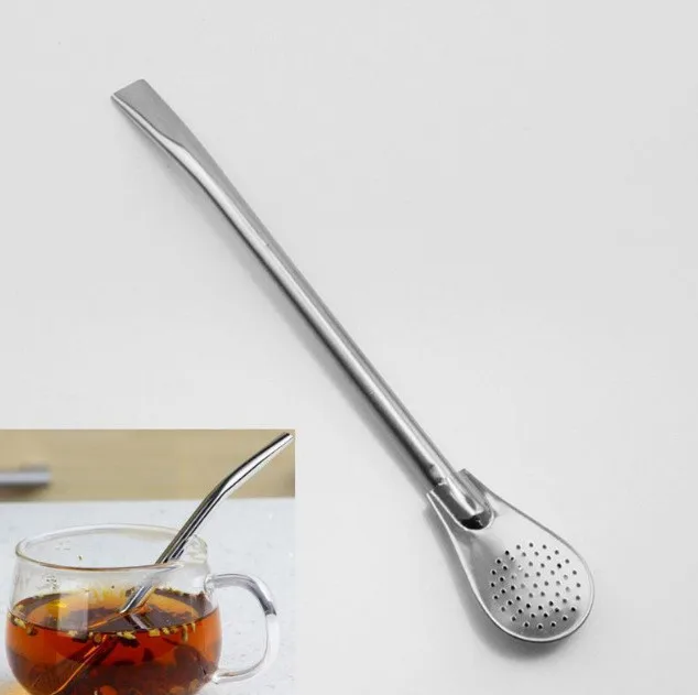 

Pro Tea Stainless Steel Drinking Yerba Mate Straw Gourd Bombilla Filter Spoon