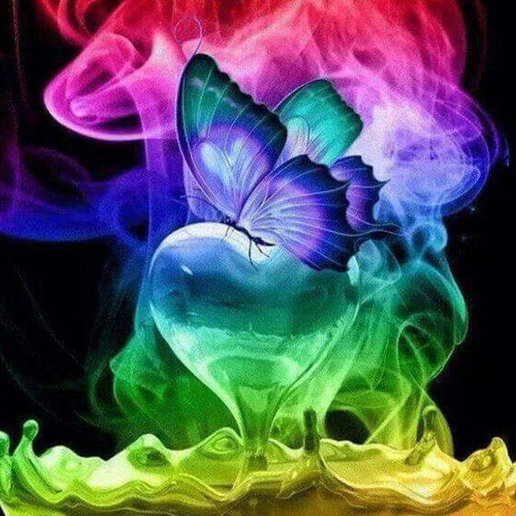 

100% Full 5D Diy Daimond Painting "Smoke Butterfly" 3D Diamond Painting Round Rhinestones Diamant Painting Embroidery Animals