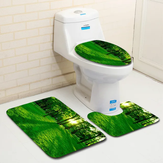 Zeegle Tree Pattern 3pcs Bathroom Carpets Set Anti Slip Floor Rugs Zeegle Tree Pattern 3pcs Bathroom Carpets Set Anti Slip Floor Rugs Rug Microfiber Bath