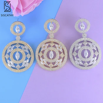 

Siscathy 2019 New Deisgn Women Drop Earrings Trendy Pendant Dangle Earrings For Women Cubic Zircon Jewelry