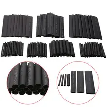 127PCS Black 7 Sizes Cable Sleeve Kits Heat Shrink Tubing Set Assorted Wrap Wire or Home Flame Retardant Electric Cable Tube