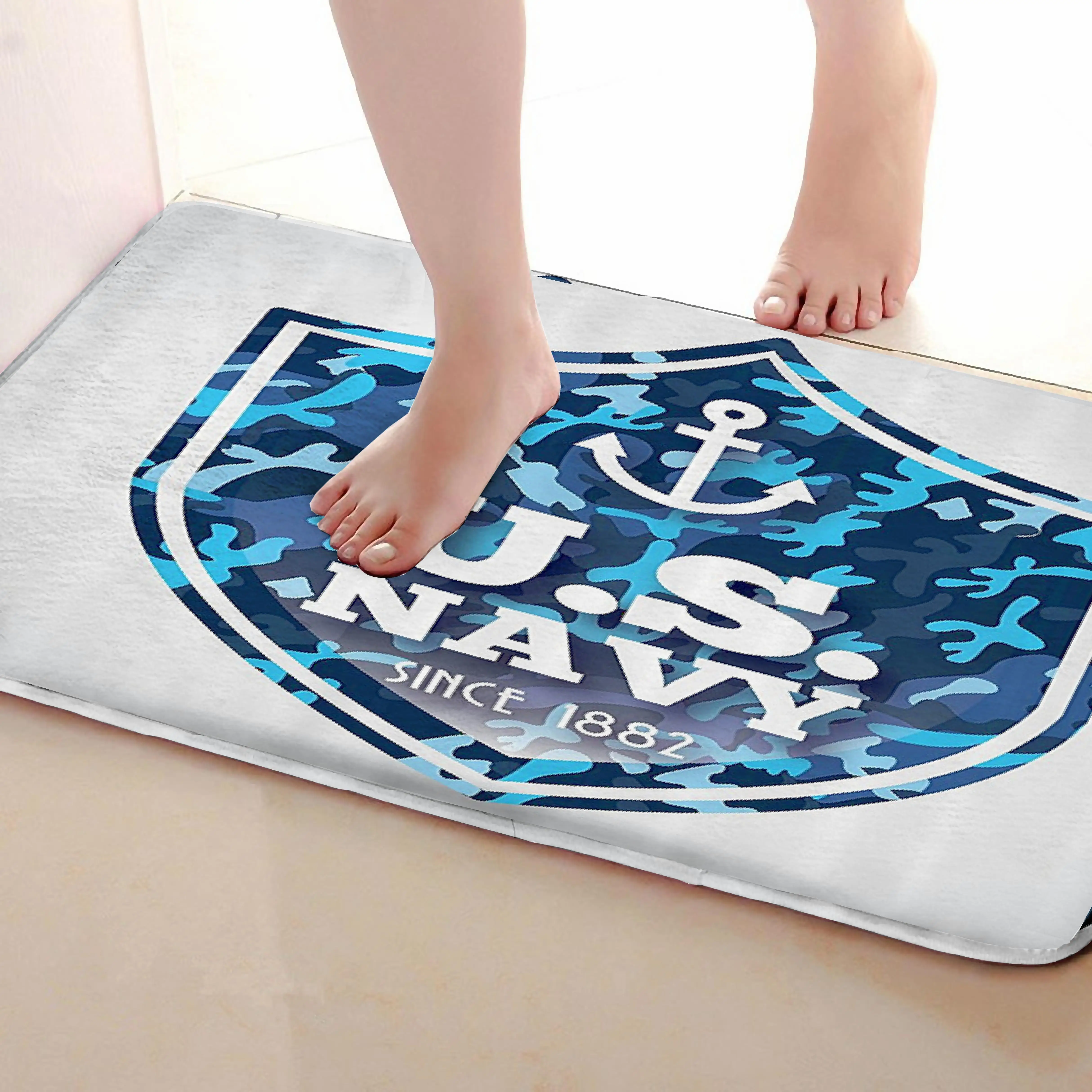 Американские темно-синие стильные коврики для улицы, забавные Противоскользящие коврики для ванной, дверные коврики, дверные коврики под входную дверь