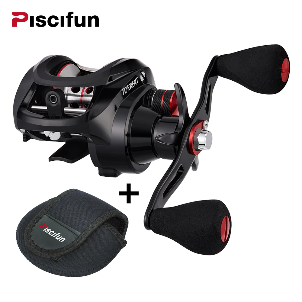 Piscifun Torrent Fishing Reel With Baitcasting Reel Bag 8.1kg Max Drag 7.1:1 Gear Ratio Magnetic Brake light fishing Reel