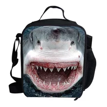 Крутая Персонализированная детские сумки для еды Изолированная Zoo Animal Shark обеденная охлаждающая сумка для детей мальчиков девочек животных сумка для еды