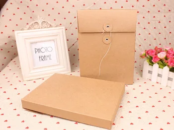 

22*16*2.5CM Kraft paper file Box pocket Kerchief Handkerchief Silk scarf packing boxes card gift box file 100pcs/llot