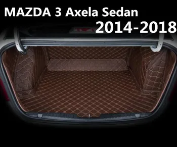

Car Embroidery Leather Full Rear Trunk Tray Liner Cargo Mats Floor Protector Pad Mats For MAZDA 3 Axela Sedan 2014-2018