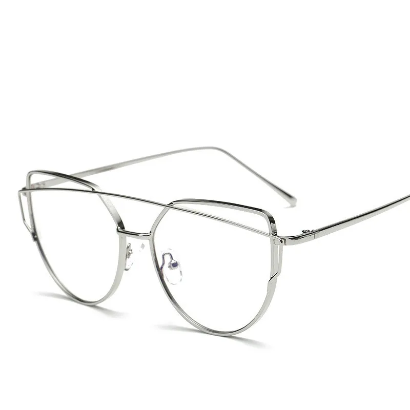 Brightzone новая оправа для женщин анти синий светильник очки близорукость дизайнерские винтажные оптические очки по рецепту прозрачный компьютер - Цвет оправы: Silver